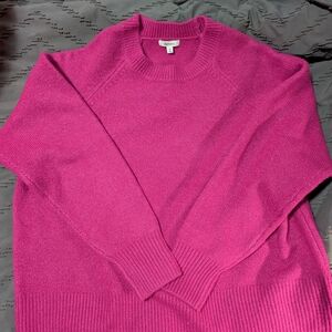 Reitmans Pink Crewneck Sweater Ribbed Knit